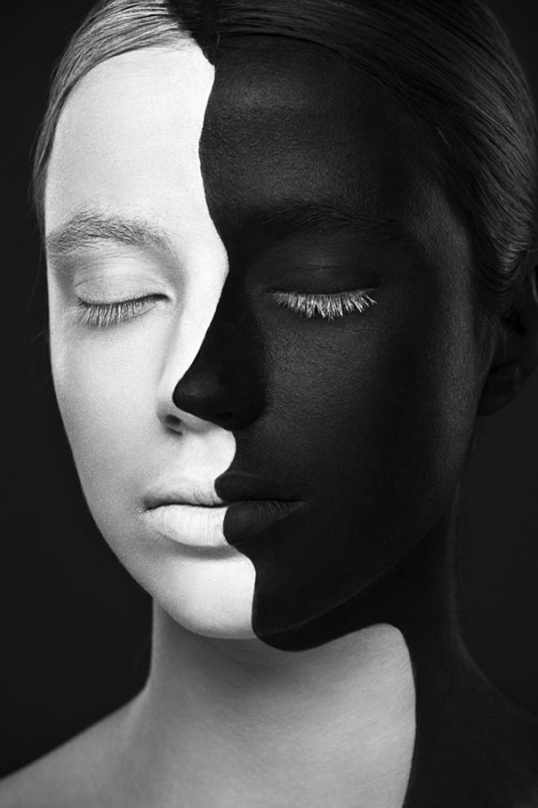 Models' Faces Turned Into Stunning Optical Illusions By Creative Russian Duo