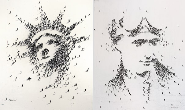 Portraits Made Using People as Pixels 