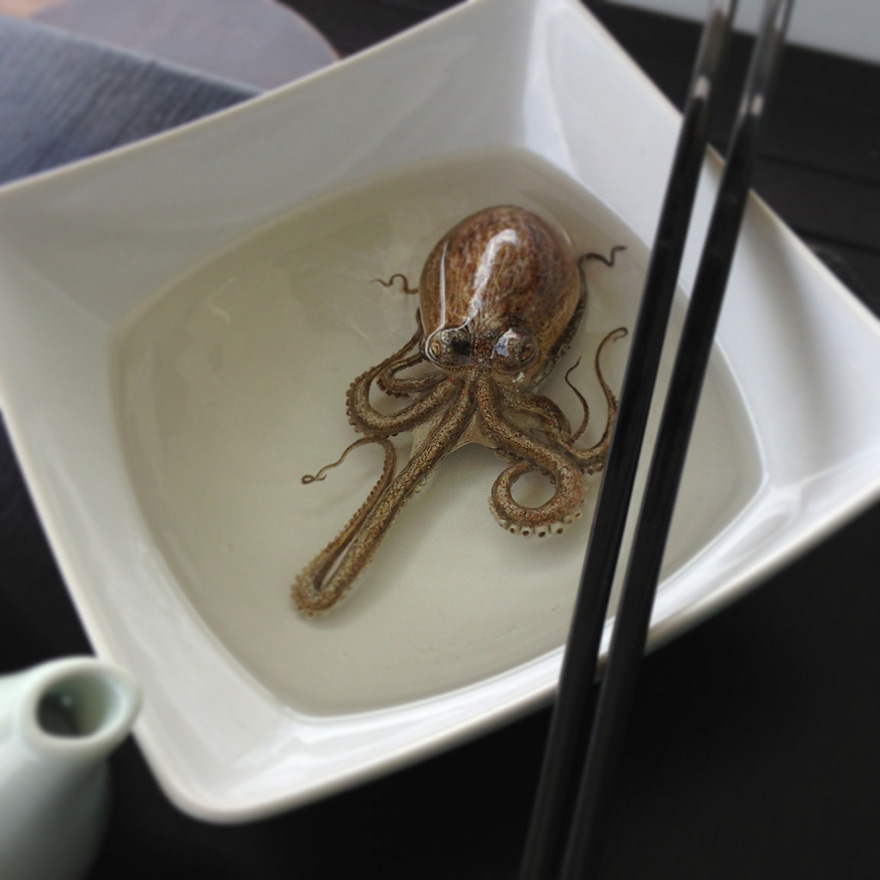 Photorealistic 3D Paintings of Sea Creatures by Keng Lye