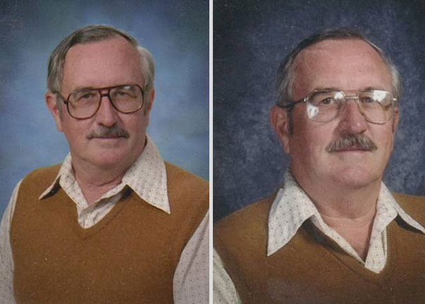 School Teacher Wears The Same Outfit For Yearbook Pictures for 40 Years