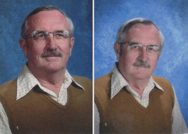 School Teacher Wears The Same Outfit For Yearbook Pictures for 40 Years