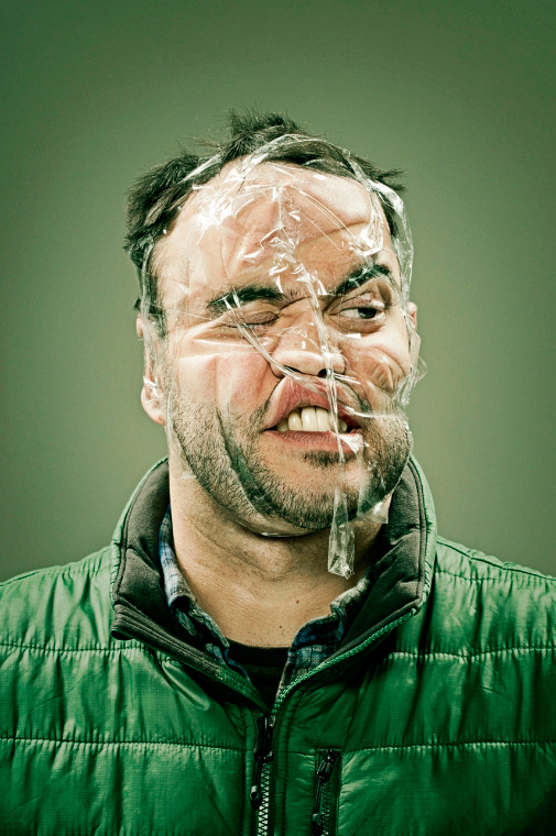 Distorted Scotch Tape Portraits by Wes Naman