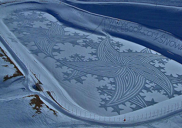 Incredible Trampled Snow Art by Simon Beck