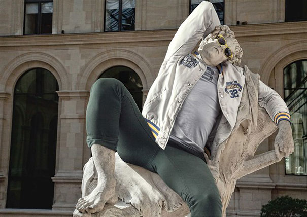 Classic Sculptures Dressed in Modern Outfits