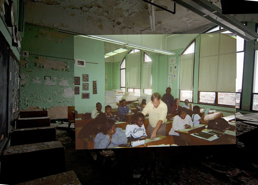 then and now abandoned school in detroit 4 - Fotos de uma escola abandonada em Detroit (antes e depois)