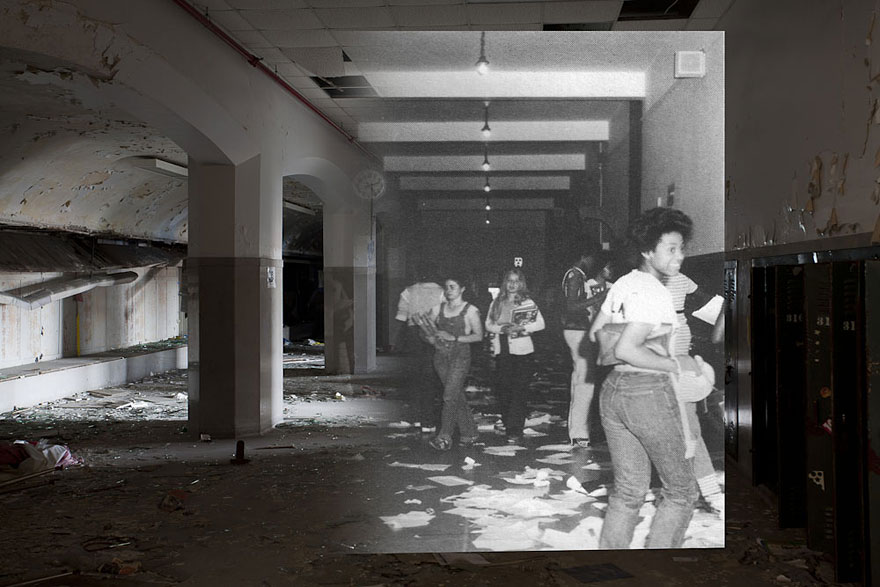 then and now abandoned school in detroit 9 - Fotos de uma escola abandonada em Detroit (antes e depois)