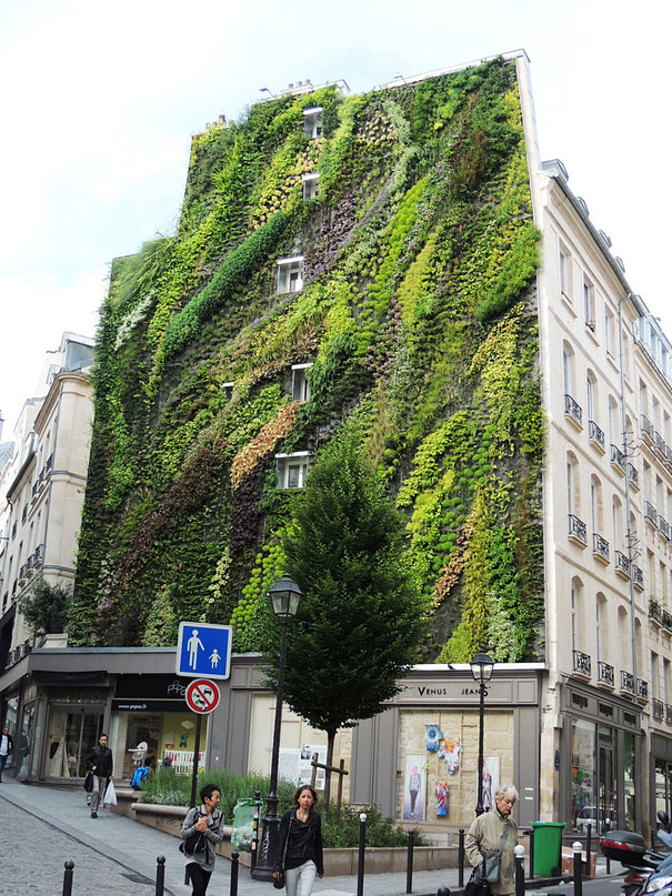 Stunning Vertical Garden Decorates Building In Paris (7 pics)
